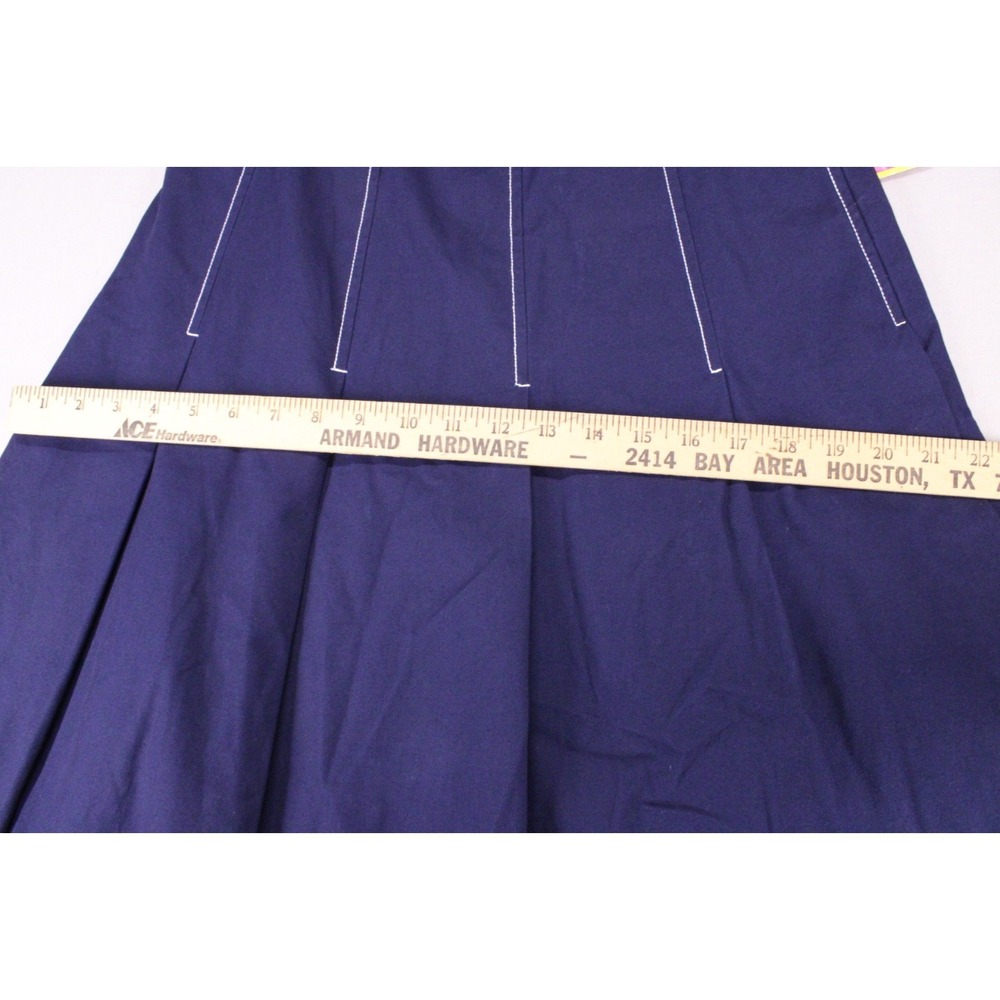 Isaac Mizrahi Women's Knee Length PleatedSkirt Size 10 Navy Side Zip NWT - Picture 6 of 12